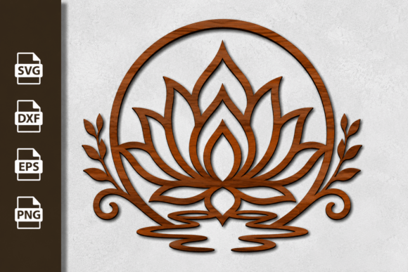 Download Lotus Flower Wooden Wall Art, Laser Cut - Wood Collection