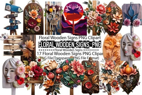 Download Floral Wooden Signs Sublimation Bundle - Wood Collection