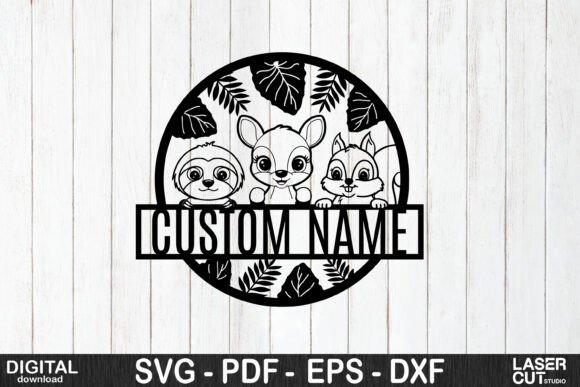 Download Custom Woodland Animal Name Sign - Wood Collection