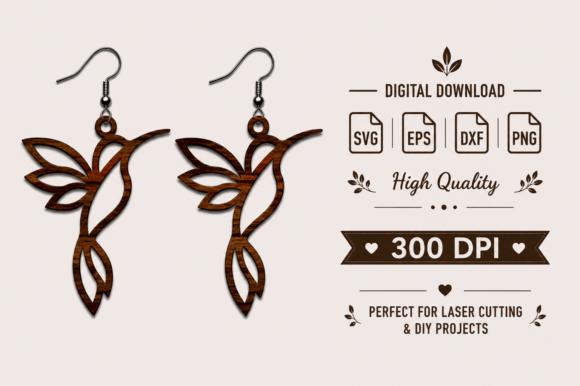 Download Wooden Bird Earrings SVG,Laser Cut File - Wood Collection