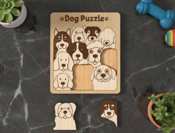 Download Wooden Dog Puzzle Board for Kids - Wood Collection