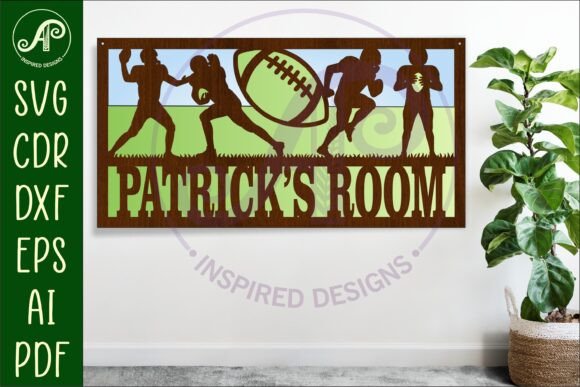 Download American Football Scene Name Sign SVG - Football Collection