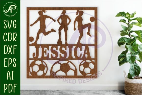 Download Football Female Name Sign Svg Laser Cut - Football Collection