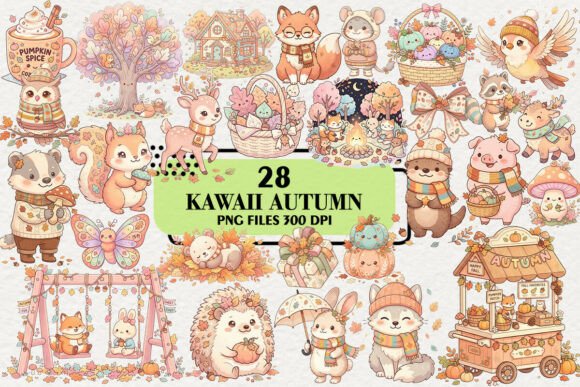 Download Kawaii Pastel Autumn Woodland Clipart - Wood Collection