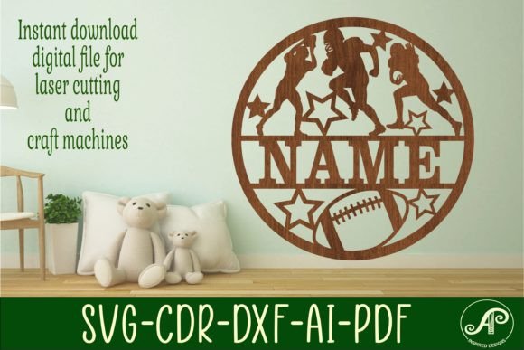 Download Football Name Sign SVG Cut File American - Football Collection