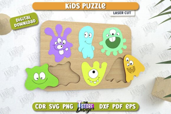 Download Kids Wooden Puzzle Laser Cut |Montessori - Wood Collection