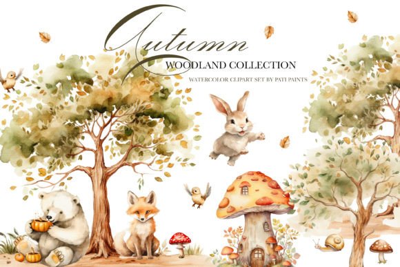 Download Autumn Woodland Animals Clipart Set - Wood Collection