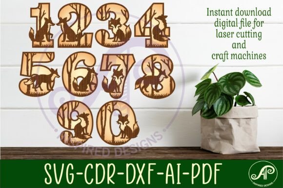 Download Woodland Fox Numbers Two Layer Wall Sign - Wood Collection