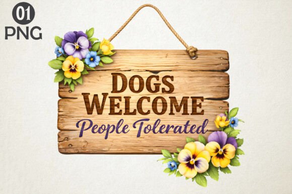 Download Dogs Welcome Wooden Sign Sublimation PNG - Wood Collection