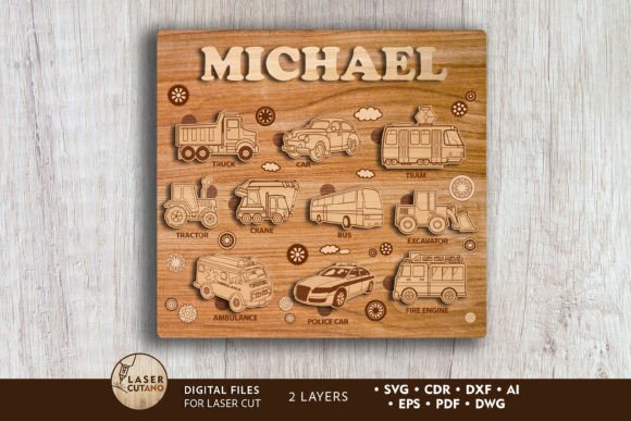 Download Custom Kids Puzzle, Layered Cut Template - Premium Bundle