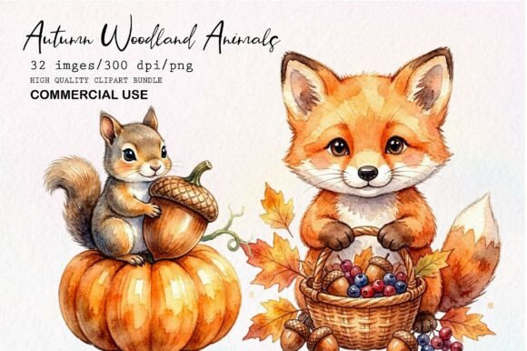 Download Autumn Woodland Animals Clipart Bundle - Wood Collection