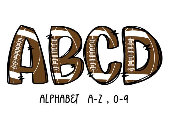 Download Football Alphabet Doodle Sublimation - Football Collection