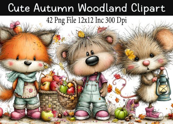 Download Cute Autumn Woodland PNG Clipart - Wood Collection