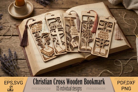 Download Christian Cross Wooden Bookmark - Wood Collection