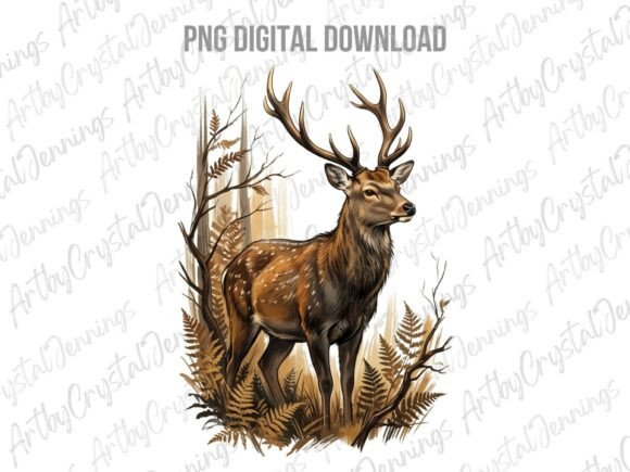 Download Autumn Woodland Deer Animal PNG - Wood Collection