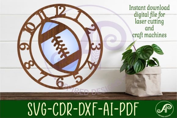 Download American Football Ball Wall Clock Template - Football Collection